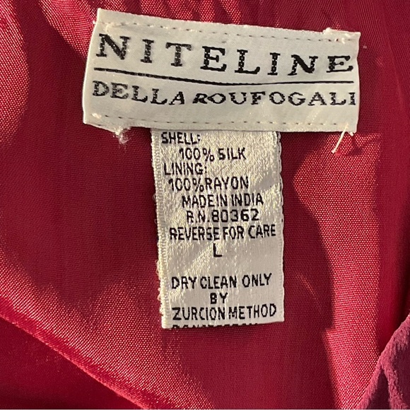 Niteline Burgundy Silk Large 3 Piece Evening Wear Gold Bugle Beaded Jacket - Picture 2 of 16